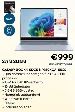 CompuDeals Samsung Galaxy Book 4 EDGE NP750XQA-KB2B aanbieding