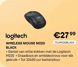 CompuDeals Logitech Wireless Mouse M220 Black aanbieding