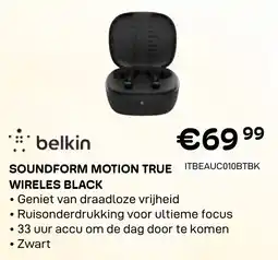 CompuDeals Belkin Soundform Motion True Wireles Black aanbieding