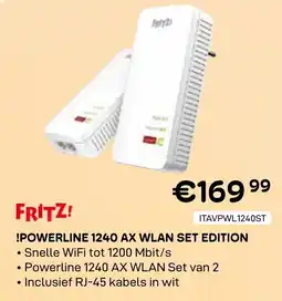 CompuDeals Fritz Powerline 1240 AX Wlan Set Edition aanbieding