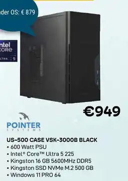 CompuDeals Pointer systems US-500 CASE VSK-3000B BLACK aanbieding