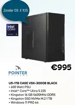 CompuDeals Pointer systems U5-1TB CASE VSK-300OB BLACK aanbieding