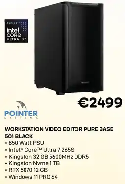 CompuDeals Pointer systems workstation video editor pure base 501 black aanbieding