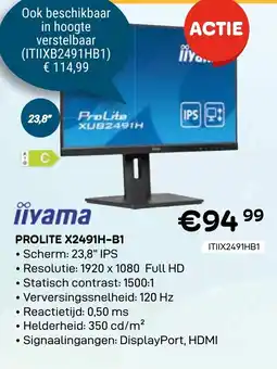 CompuDeals Iiyama Prolite X2491H-B1 aanbieding