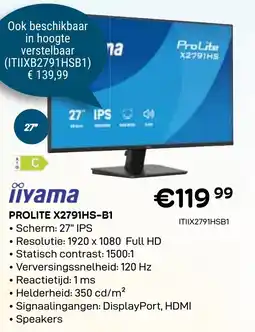 CompuDeals Iiyama Prolite X2791HS-B1 aanbieding