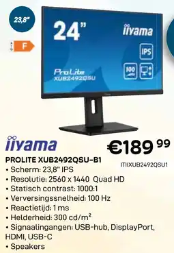 CompuDeals Iiyama Prolite XUB2492QSU-B1 aanbieding