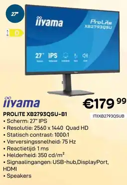 CompuDeals Iiyama Prolite XB2793QSU-B1 aanbieding