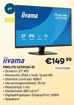 CompuDeals Iiyama Prolite X2791QS-B1 aanbieding