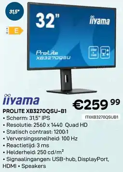 CompuDeals Iiyama Prolite XB3270QSU-B1 aanbieding