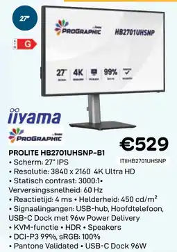 CompuDeals Iiyama Prolite HB2701UHSNP-B1 aanbieding