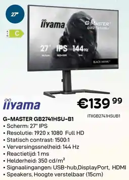 CompuDeals Iiyama G-Master GB2741HSU-B1 aanbieding