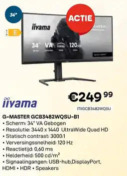 CompuDeals Iiyama G-Master GCB3482WQSU-B1 aanbieding
