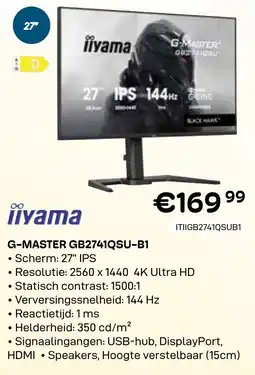 CompuDeals Iiyama G-Master GB2741QSU-B1 aanbieding