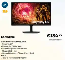 CompuDeals Samsung Gaming LS27FG502EUXEN aanbieding