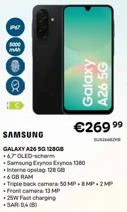CompuDeals Samsung Galaxy A26 5G 128GB aanbieding