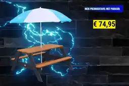 Decathlon Nick picknicktafel met parasol aanbieding