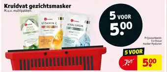 Kruidvat Kruidvat Gezichtsmasker aanbieding