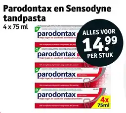 Kruidvat Parodontax en Sensodyne tandpasta aanbieding