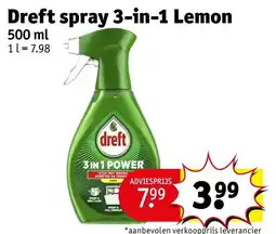 Kruidvat Dreft spray 3-in-1 Lemon aanbieding