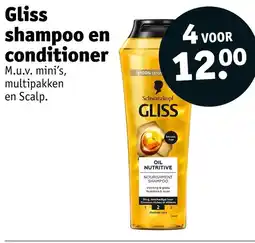 Kruidvat Gliss shampoo en conditioner aanbieding