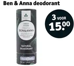 Kruidvat Ben & Anna deodorant aanbieding