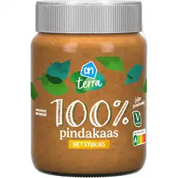 Albert Heijn AH Terra Plantaardig 100% pindakaas stukjes aanbieding