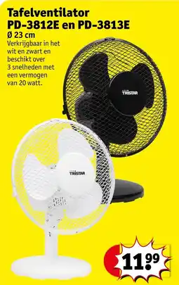 Kruidvat Tafelventilator PD-3812E en PD-3813E aanbieding