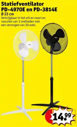 Kruidvat Statiefventilator PD-4970E en PD-3814E aanbieding
