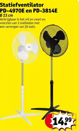 Kruidvat Statiefventilator PD-4970E en PD-3814E aanbieding