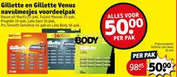 Kruidvat Gillette en Gillette Venus navulmesjes voordeelpak aanbieding