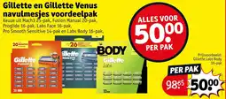 Kruidvat Gillette en Gillette Venus navulmesjes voordeelpak aanbieding