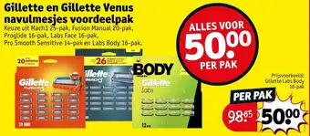 Kruidvat Gillette en Gillette Venus navulmesjes voordeelpak aanbieding