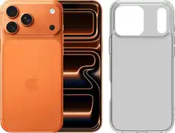 Coolblue Apple iPhone 17 Pro Max 512 Go Orange + BlueBuilt Protective Back Cover Transparent aanbieding