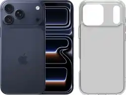 Coolblue Apple iPhone 17 Pro Max 256 Go Bleu + BlueBuilt Protective Back Cover Transparent aanbieding