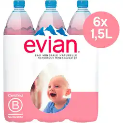 Albert Heijn Evian Mineraalwater 6-pack bel aanbieding