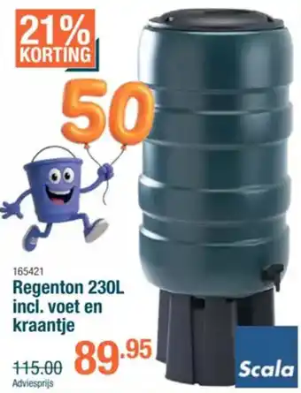 Regenton incl. voet en kraantje