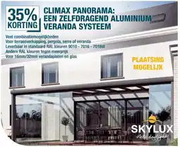 Cevo Skylux Climax Panorama: Een Zelfdragend Aluminium Veranda Systeem aanbieding