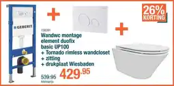 Cevo Wandwc montage element duofix basic UP100 aanbieding