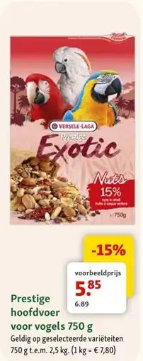 Maxi Zoo Prestige hoofdvoer voor vogels aanbieding