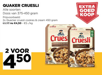Jumbo Quaker Cruesli aanbieding