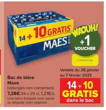 Carrefour Market Bac de biere Maes 24 x 25 cl aanbieding