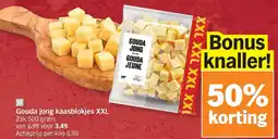 Albert Heijn Gouda jong kaasblokjes XXL aanbieding