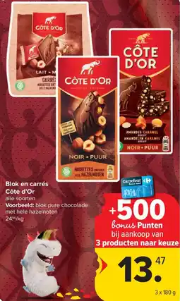 Carrefour Blok en carrés Côte d'Or aanbieding