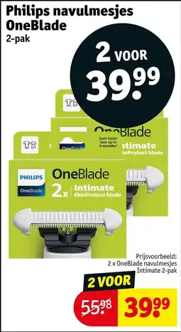 Kruidvat Philips Navulmesjes OneBlade aanbieding