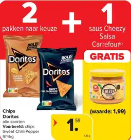 Carrefour Chips Doritos aanbieding