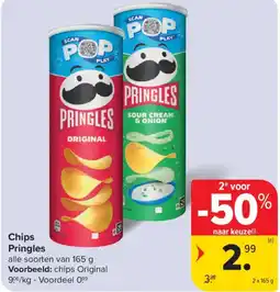 Carrefour Chips Pringles aanbieding