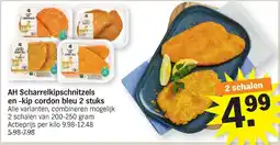 Albert Heijn AH scharrelkip schnitzels en kip cordon bleu aanbieding