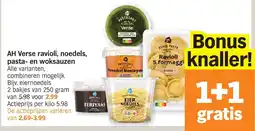 Albert Heijn AH Verse Ravioli, Noedels,Pasta en Woksauzen aanbieding