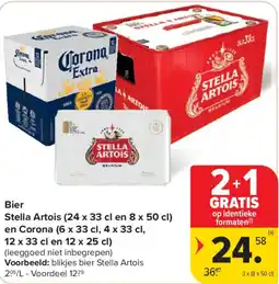 Carrefour Bier stella artois en corona aanbieding