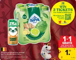 Carrefour Energiedrank zyla en limonade spa fruit aanbieding